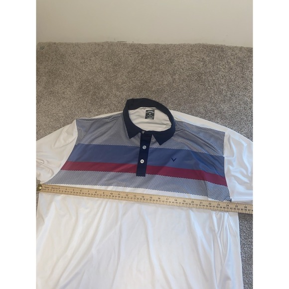 Callaway Opti-Dri Polo Color Block Striped‎ Men's XXL Stretch Performance Golf - Picture 5 of 8